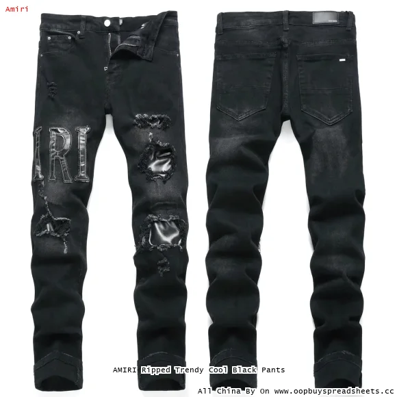 AMIRI Ripped Trendy Cool Black Pants