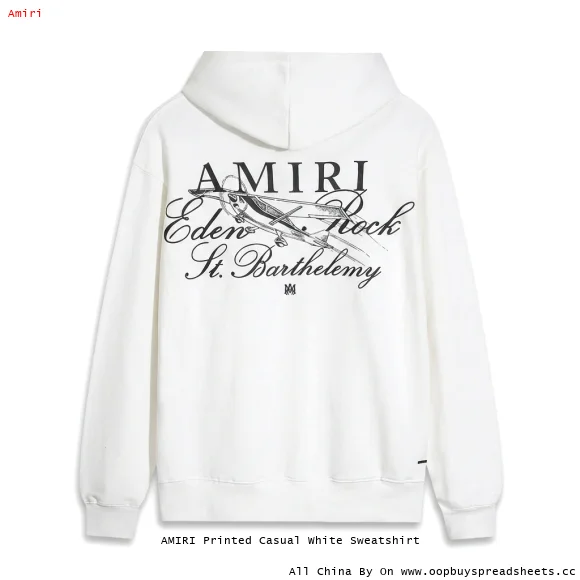 AMIRI Printed Casual White Sweatshirt