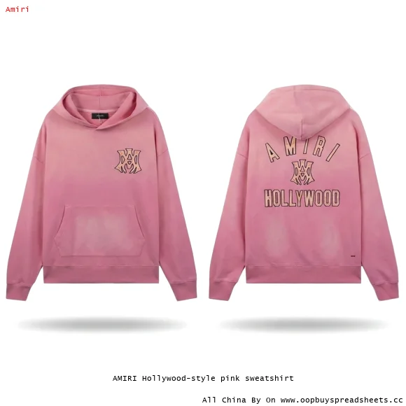 AMIRI Hollywood-style pink sweatshirt