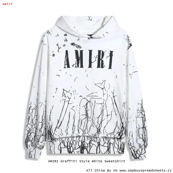 AMIRI Graffiti Style White Sweatshirt