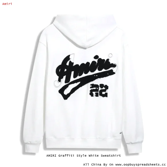AMIRI Graffiti Style White Sweatshirt