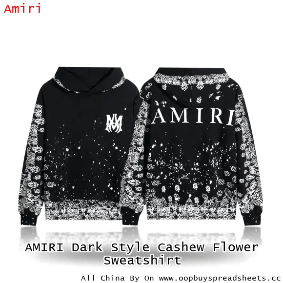 AMIRI Dark Style Cashew Flower Sweatshirt