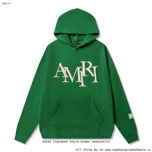 AMIRI Alphabet Style Green Sweatshirt