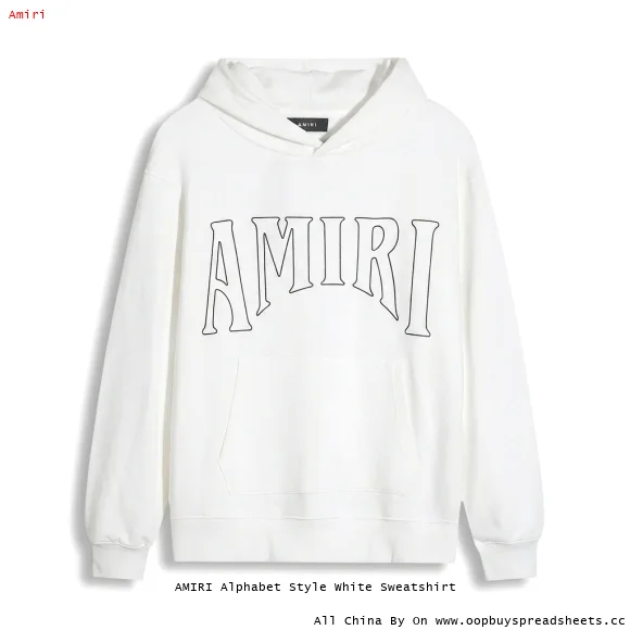 AMIRI Alphabet Style White Sweatshirt