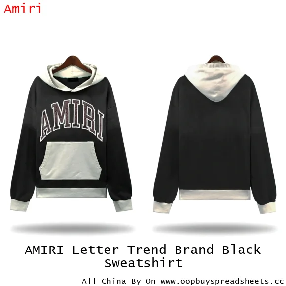 AMIRI Letter Trend Brand Black Sweatshirt