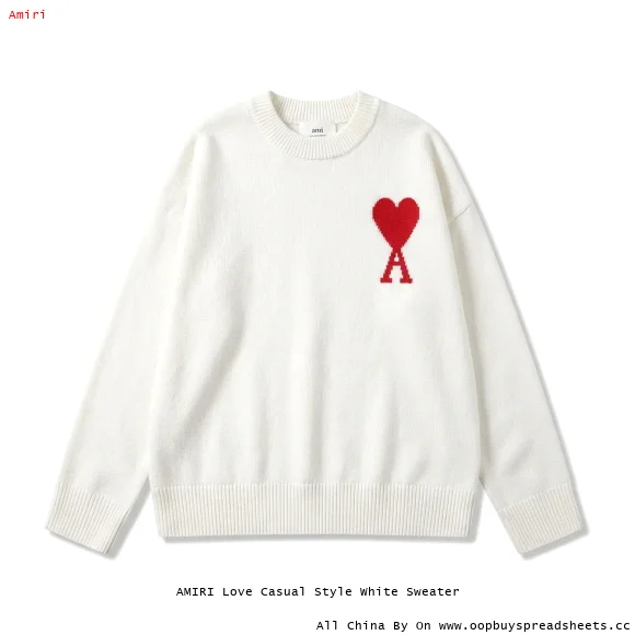 AMIRI Love Casual Style White Sweater