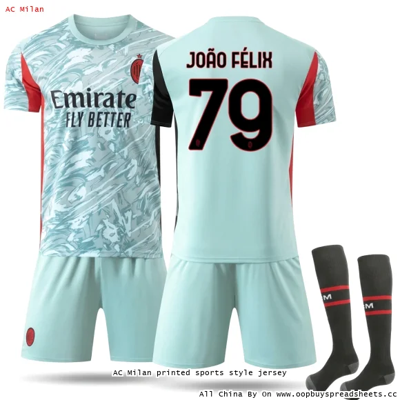 AC Milan printed sports style jersey