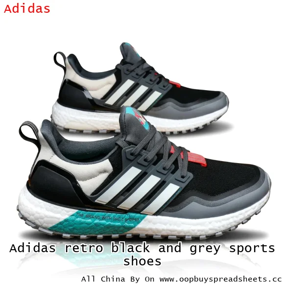 Adidas retro black and grey sports shoes