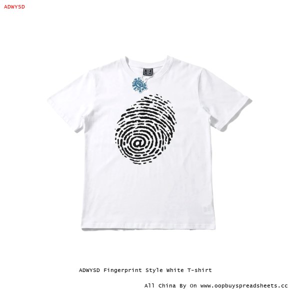 ADWYSD Fingerprint Style White T-shirt