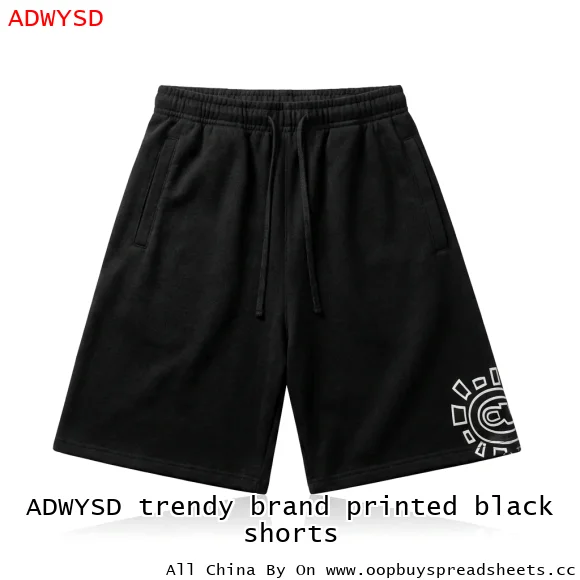 ADWYSD trendy brand printed black shorts
