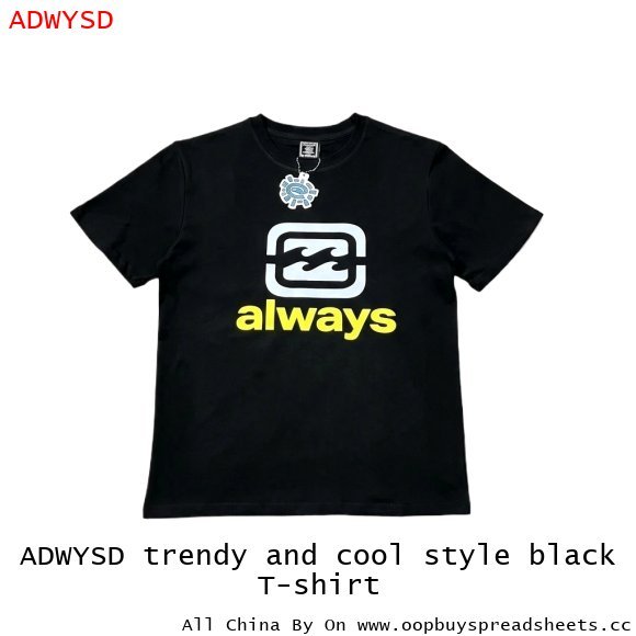 ADWYSD trendy and cool style black T-shirt