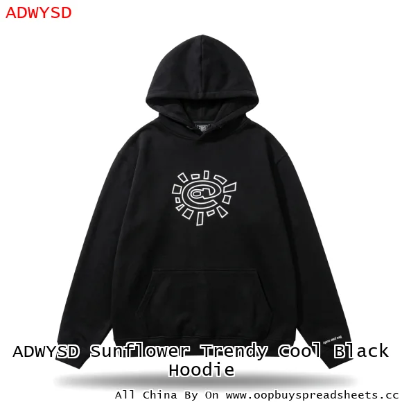 ADWYSD Sunflower Trendy Cool Black Hoodie