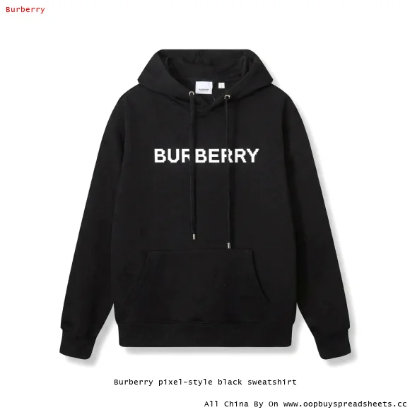 Burberry pixel-style black sweatshirt