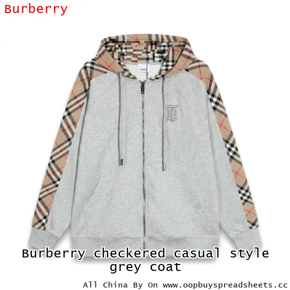 Burberry checkered casual style grey coat