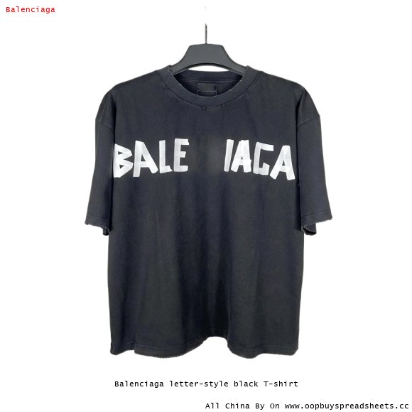 Balenciaga letter-style black T-shirt