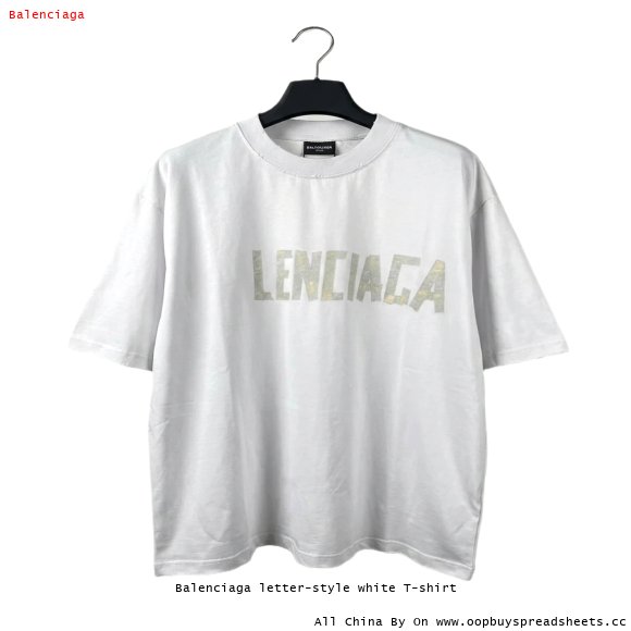 Balenciaga letter-style white T-shirt