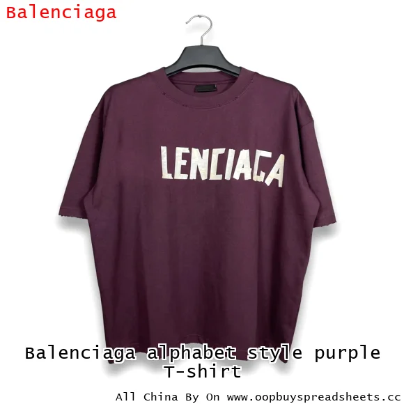 Balenciaga alphabet style purple T-shirt