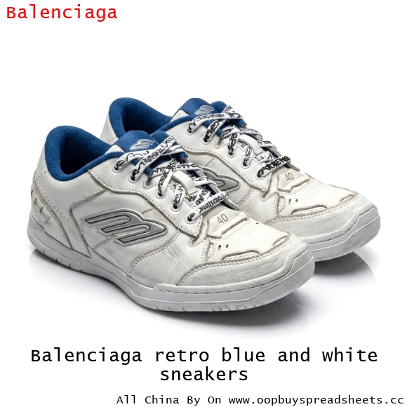 Balenciaga retro blue and white sneakers