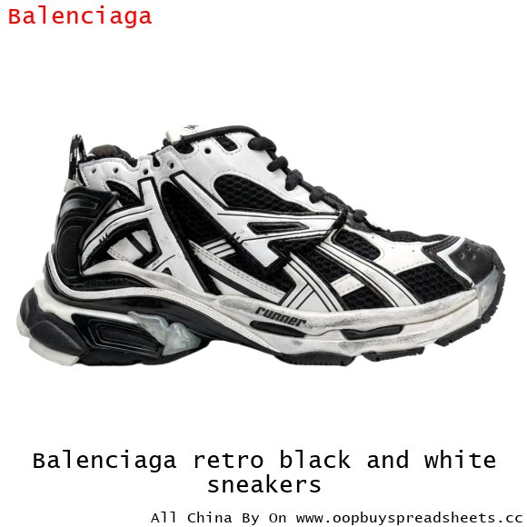 Balenciaga retro black and white sneakers