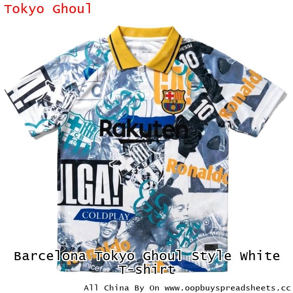 Barcelona Tokyo Ghoul Style White T-shirt