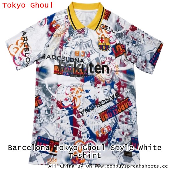 Barcelona Tokyo Ghoul Style White T-shirt