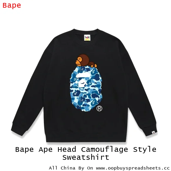 Bape Ape Head Camouflage Style Sweatshirt