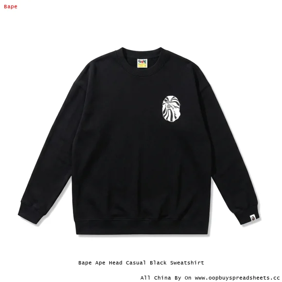 Bape Ape Head Casual Black Sweatshirt