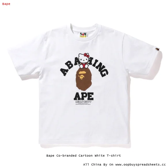 Bape Co-branded Cartoon White T-shirt
