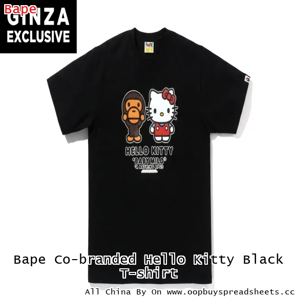 Bape Co-branded Hello Kitty Black T-shirt