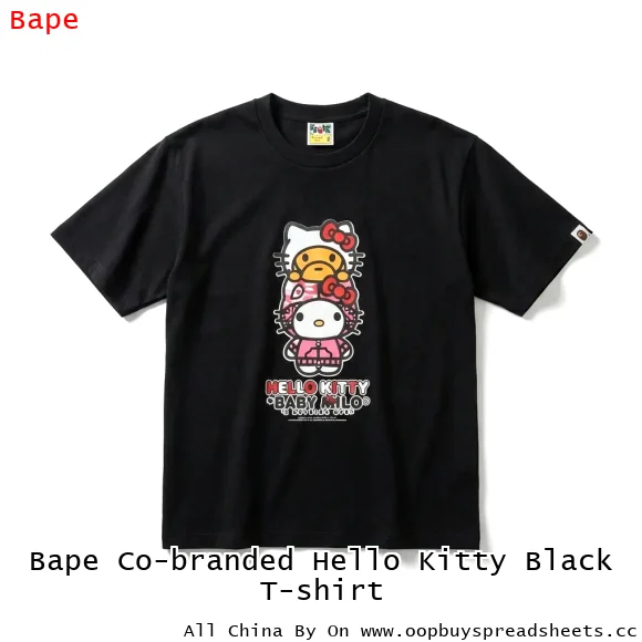 Bape Co-branded Hello Kitty Black T-shirt