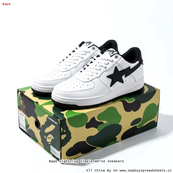 Bape Lightning Simple White Sneakers
