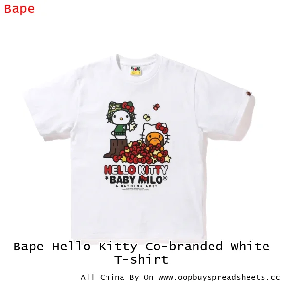 Bape Hello Kitty Co-branded White T-shirt
