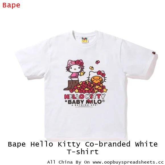 Bape Hello Kitty Co-branded White T-shirt