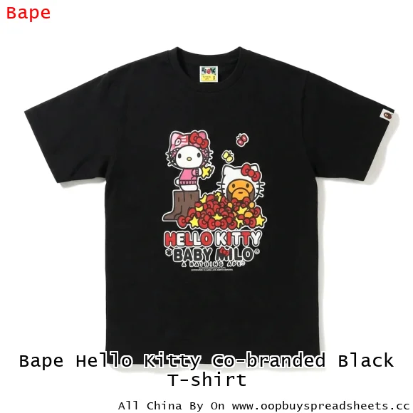 Bape Hello Kitty Co-branded Black T-shirt
