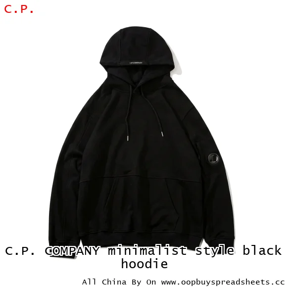 C.P. COMPANY minimalist style black hoodie