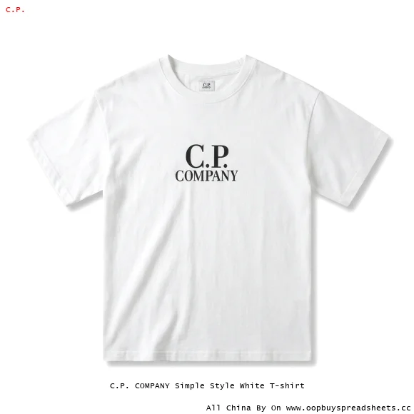 C.P. COMPANY Simple Style White T-shirt