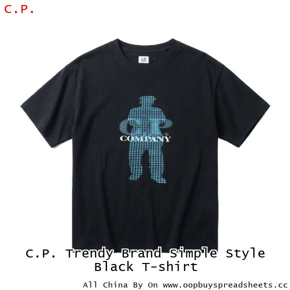 C.P. Trendy Brand Simple Style Black T-shirt