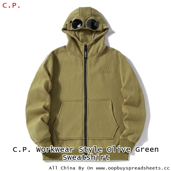 C.P. Workwear Style Olive Green Sweatshirt