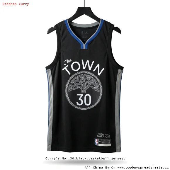 Curry's No. 30 black basketball jersey.