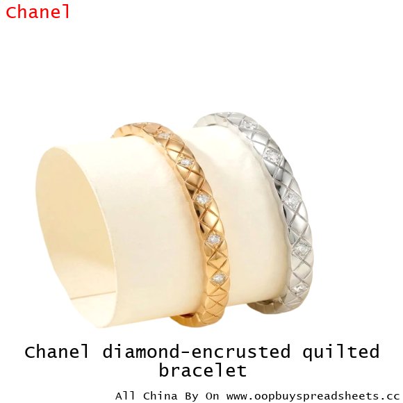 Chanel diamond-encrusted quilted bracelet
