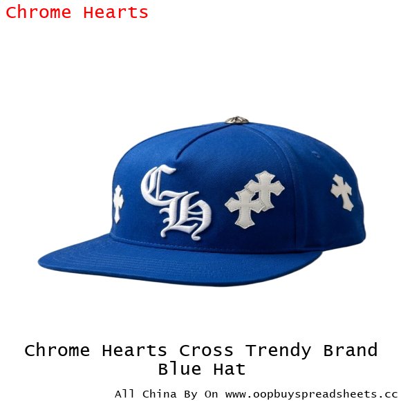 Chrome Hearts Cross Trendy Brand Blue Hat