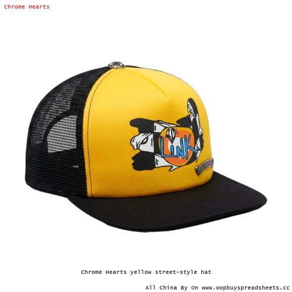 Chrome Hearts yellow street-style hat