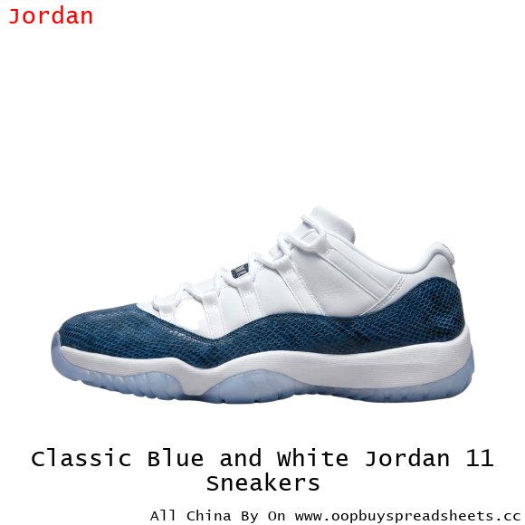 Classic Blue and White Jordan 11 Sneakers