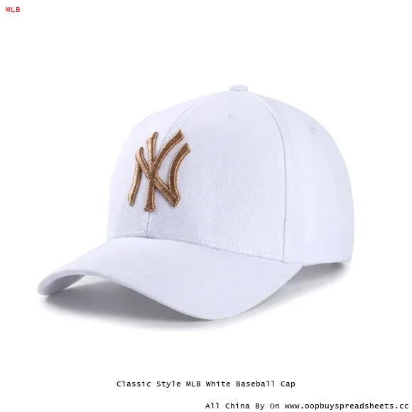 Classic Style MLB White Baseball Cap