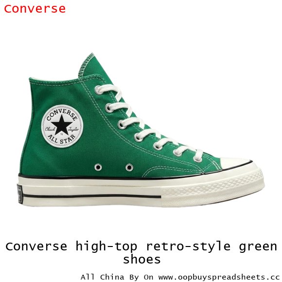 Converse high-top retro-style green shoes