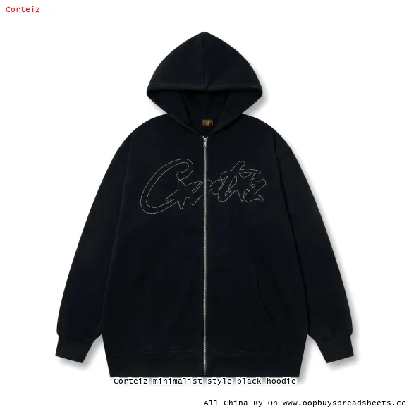 Corteiz minimalist style black hoodie