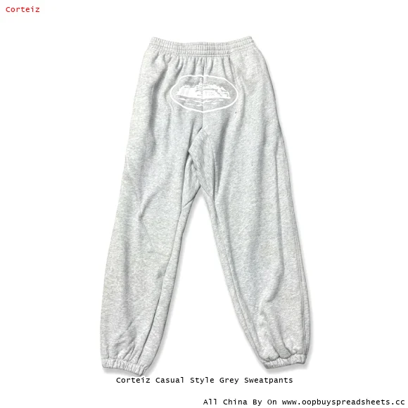 Corteiz Casual Style Grey Sweatpants