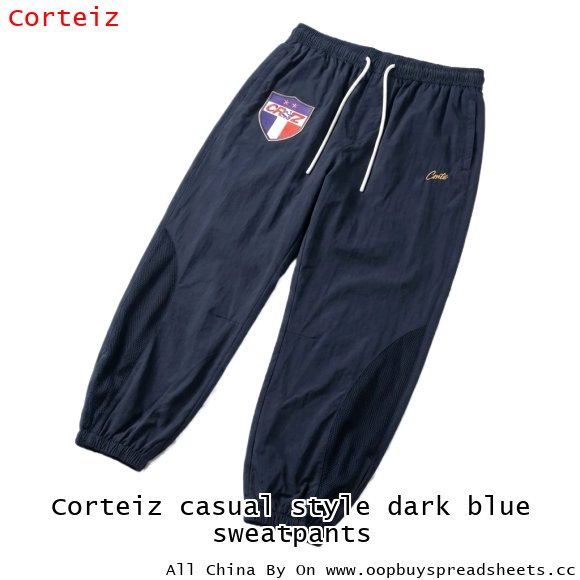 Corteiz casual style dark blue sweatpants