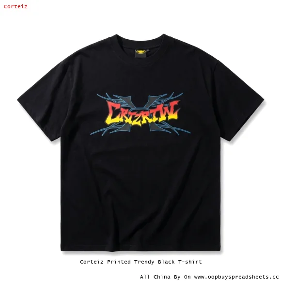 Corteiz Printed Trendy Black T-shirt