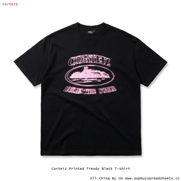 Corteiz Printed Trendy Black T-shirt